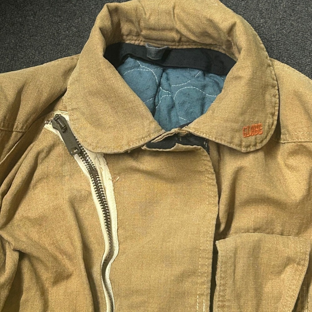Vintage 1992 Globe Firefighter Turnout Jacket Tan Nomex Reflective Size 42 9-92 - Picture 4 of 7